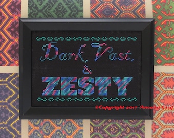 Dark, Vast, and Zesty Funny Cross Stitch Pattern PDF