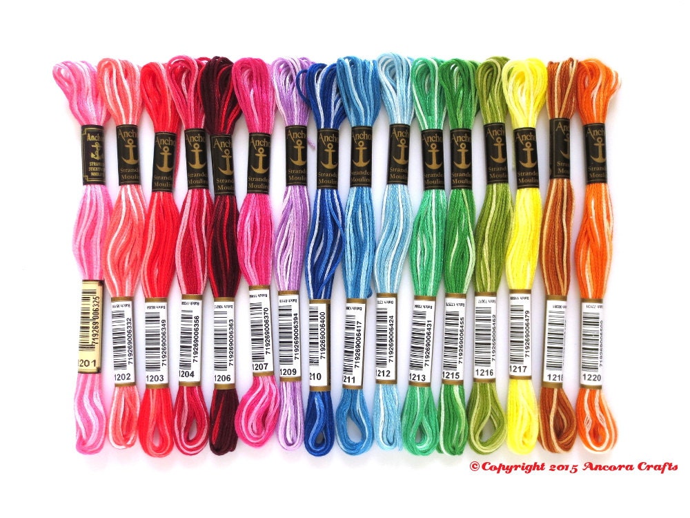 Nat erektion Relativitetsteori Anchor Variegated Embroidery Floss 16 Ombre Color Collection - Etsy