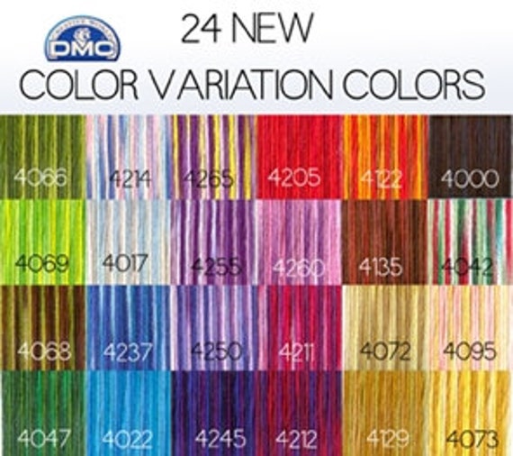 DMC Variegated Embroidery Floss 24 Newer Color Collection 