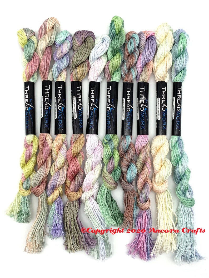 Threadworx 1078 Variegated Embroidery Floss Pastel Bouquet Etsy