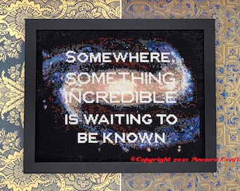 Carl Sagan Quote Cross Stitch Pattern, Galaxy STEM Design (PDF)