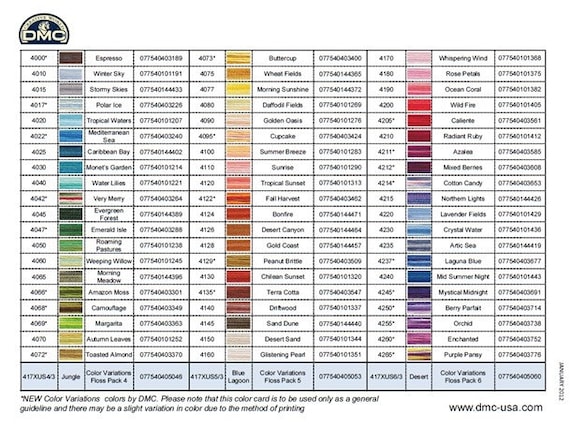 DMC Variegated Embroidery Floss 36 Color Collection