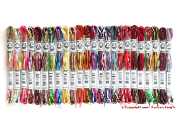 Embroidery Floss, Variegated Colors - 80 Pieces –