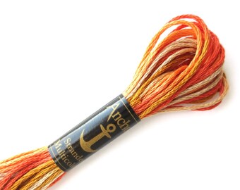 Anchor 1385 Variegated 6 Strand Floss Rusty Brown