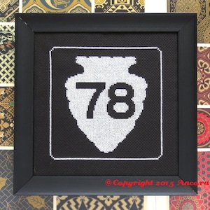 Montana Cross Stitch Pattern - Arrowhead Road Sign PDF