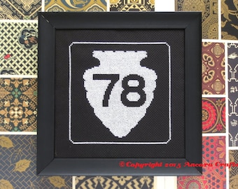 Montana Cross Stitch Pattern - Arrowhead Road Sign PDF