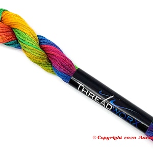 ThreadworX 1154 Variegated Rainbow Embroidery Floss Bradley's Balloons