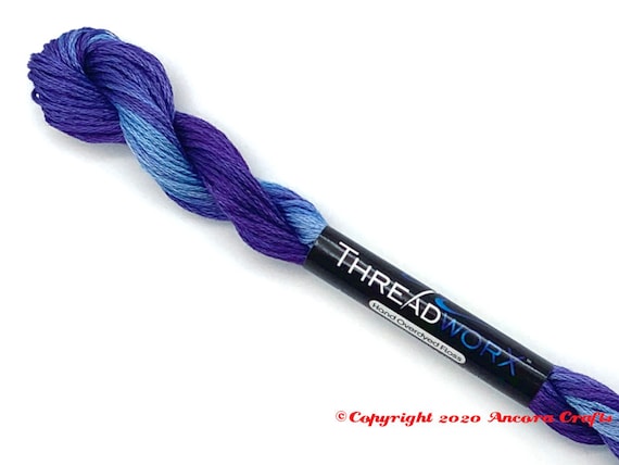 ThreadworX 10383 Variegated Embroidery Floss Japanese Iris