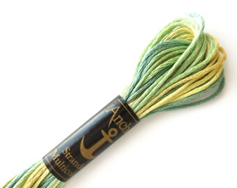 Anchor 1353 Variegated 6 Strand Floss Mintgreen Yellow