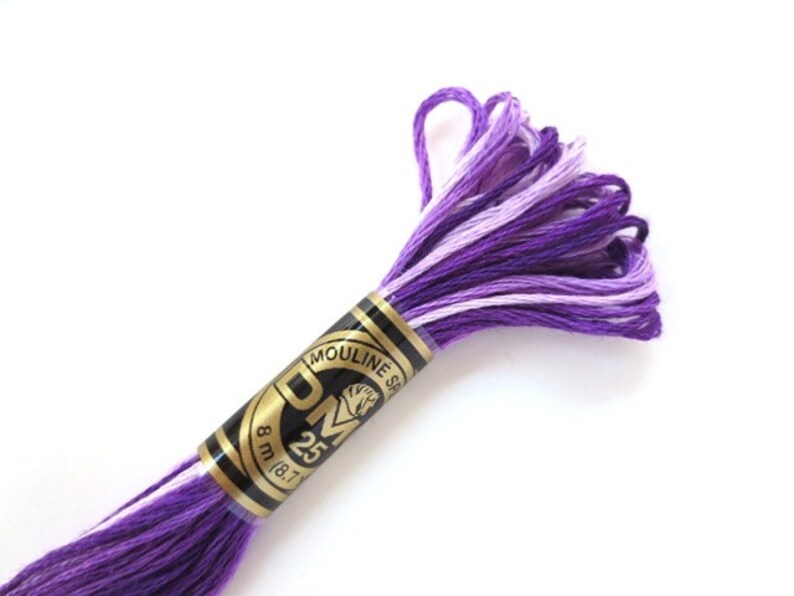 DMC 52 Variegated Embroidery Floss Violet Shaded Ombre Etsy
