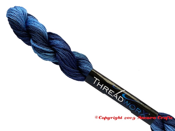 ThreadworX 1025 Variegated Embroidery Floss Blue Navy