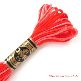 Matasse Di Cotone Da Ricamo DMC 6 Capi, Dark Coral, 8 M L'una