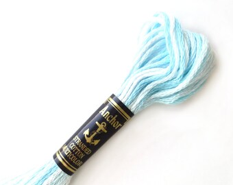 Anchor 1342 Variegated 6 Strand Floss Light Blue Melange