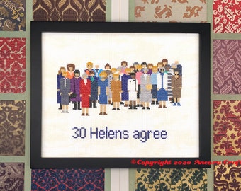 30 Helens Agree Cross Stitch Pattern Kids in the Hall PDF