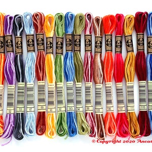 DMC Variegated Embroidery Floss - 18 Classic Colors Collection Bundle