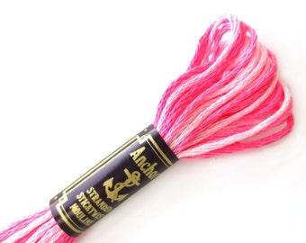 Anchor 1201 Variegated 6 Strand Floss Pink Fluff Ombre