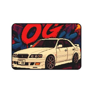 Tapete de mesa Popojijo OG Retro Pixel JDM Car | Mousepad para jogos Racing Skyline