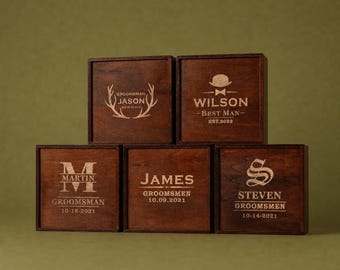 Groomsmen Geschenke Box, leere personalisierte Groomsmen Geschenkbox, Geschenkbox aus Holz, Groomsmen Box, Groomsmen Box, Groomsmen Vorschlag Box
