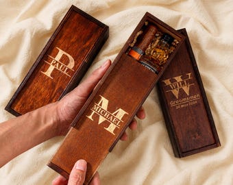 Personalisierte Groomsmen Geschenke Box, Holzkiste für Hochzeit, Trauzeuge Geschenk, Personalisierte Holzkiste, Trauzeuge Vorschlag, Zigarren Geschenkbox