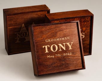 Groomsmen Geschenke Box, leere personalisierte Groomsmen Geschenkbox, Geschenkbox aus Holz, Groomsmen Box, Groomsmen Box, Groomsmen Vorschlag Box