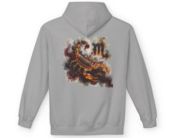 Scorpio Zodiac Hoodie | Cosmic Astrology Scorpion Graphic Sweatshirt | Mystic Celestial Horoscope Pullover