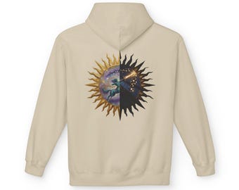 Sagittarius Zodiac Hoodie-Contrast Edition | Cosmic Astrology Archer Graphic Sweatshirt | Mystic Centaur Pullover