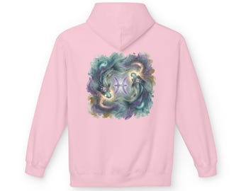 Pisces Zodiac Hoodie | Cosmic Astrology Fish Graphic Sweatshirt | Mystic Dreamy Celestial Pullover