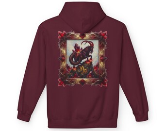 Capricorn Zodiac Hoodie | Cosmic Astrology Sea Goat Crystal Graphic Sweatshirt | Mystic Horoscope Pullover