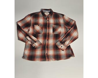 Ultimate Flannel XL geruit overhemd met knoopsluiting oranje/rood/grijs