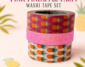 Roze ananas feest washi tape set