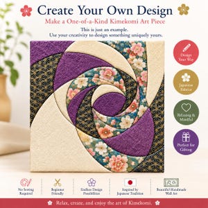 Japanese Kimekomi Craft Kit - Classic Modern Edition | DIY Fabric Art | Kinusaiga | Beginner Kit