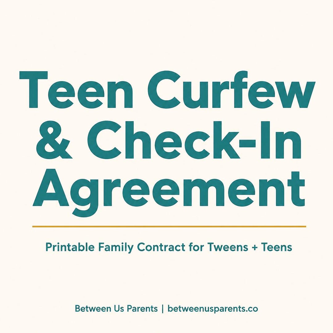 Curfew Agreement Template for Teens | Check-in Rules Printable | Family ...