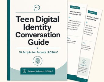 Teen Social Media Conversation Scripts | Parent Guide to Online Persona | LCSW Scripts for Digital Identity Talks