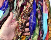 Border 448 Sari Ribbon Embroidered Tassel Boho Junk Journal Fiber Beads Dreamcatcher Jewelry Free Shipping Weave