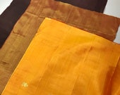 Recycled (lot C) Sari Silk Fabric Squares 3 Piece Fiber Beads Boho Junk Journal Quilt Jewelry Decoupage Textile Fiber Art Supply
