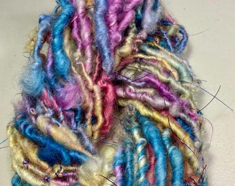 26 yd Skein 2.3 oz Border Leicester with Sparkle Junk Journal Dreamcatcher Fiber Art Felt  Supply