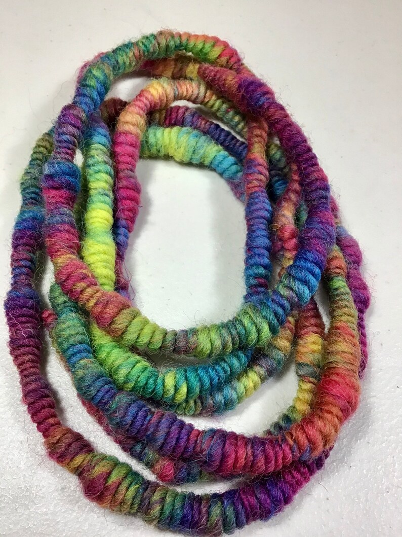 6 Foot Art Yarn Remnant Coil Merino Wool Rainbow Free Shipping Etsy