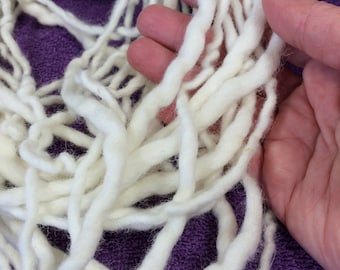 7 yd Wool Yarn White Felted Dreadlock Hair Accessory Tassel Dreamcatcher Wet Felt Like Eco Gift Wrap Jewelry Crochet Craft Fiber Art Supply