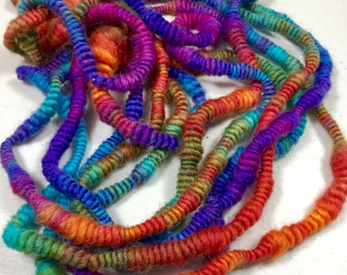 10 Ft Art Yarn Remnant Rainbow Coil Merino Wool Baby Soft Etsy