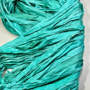 10 Yard Recycled Sari Ribbon In Warm Wheat - Boho Junk Journal Tassels & Fiber Art Supplies