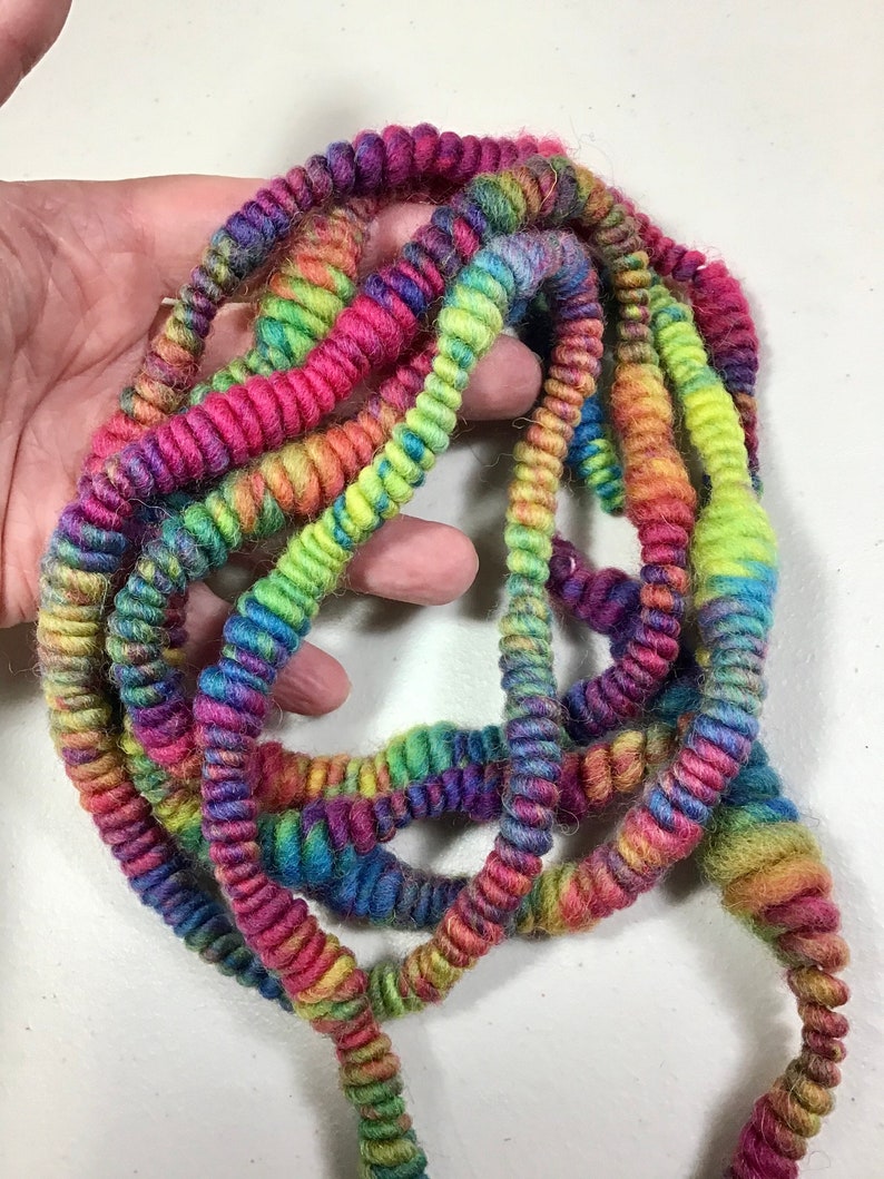 6 Foot Art Yarn Remnant Coil Merino Wool Rainbow Free Shipping Etsy