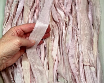 10 Yard Sari Ribbon Pastel Pink Shabby Chic Tassel Craft Ribbon Dreamcatcher Garland Fair Trade Eco Gift Wrap Supply