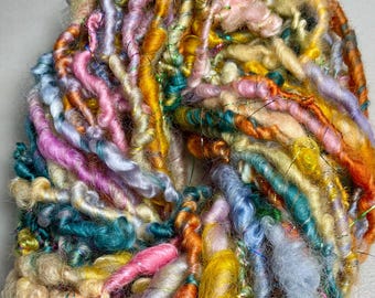 31 yd Skein 2.6 oz Border Leicester with Sparkle Junk Journal Dreamcatcher Fiber Art Felt  Supply