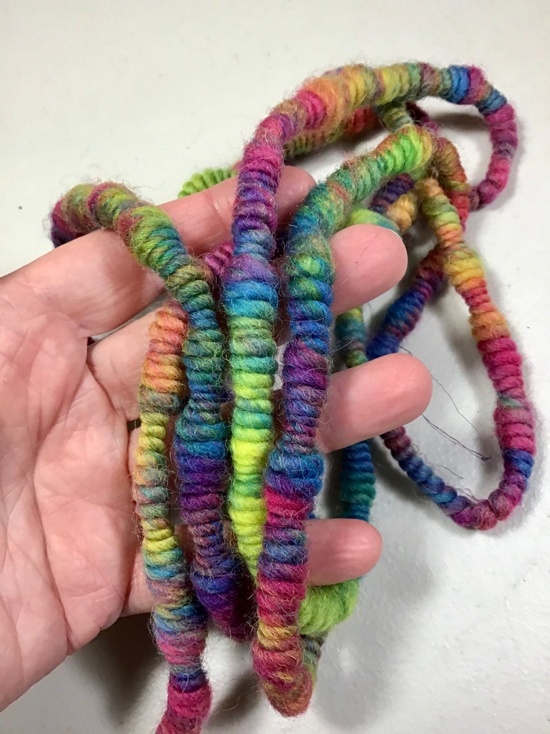 6 Foot Art Yarn Remnant Coil Merino Wool Rainbow Free Shipping Etsy