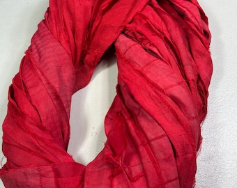 Discounted Sari Ribbon 127 Red Junk Journal Tassel Jewelry Dreamcatcher Garland Fair Trade Craft Ribbon Fiber Art Supply