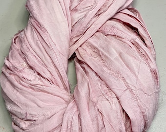 Sari Ribbon Pale Pink Tassel Craft Ribbon Dreamcatcher Garland Fair Trade Eco Gift Wrap Supply