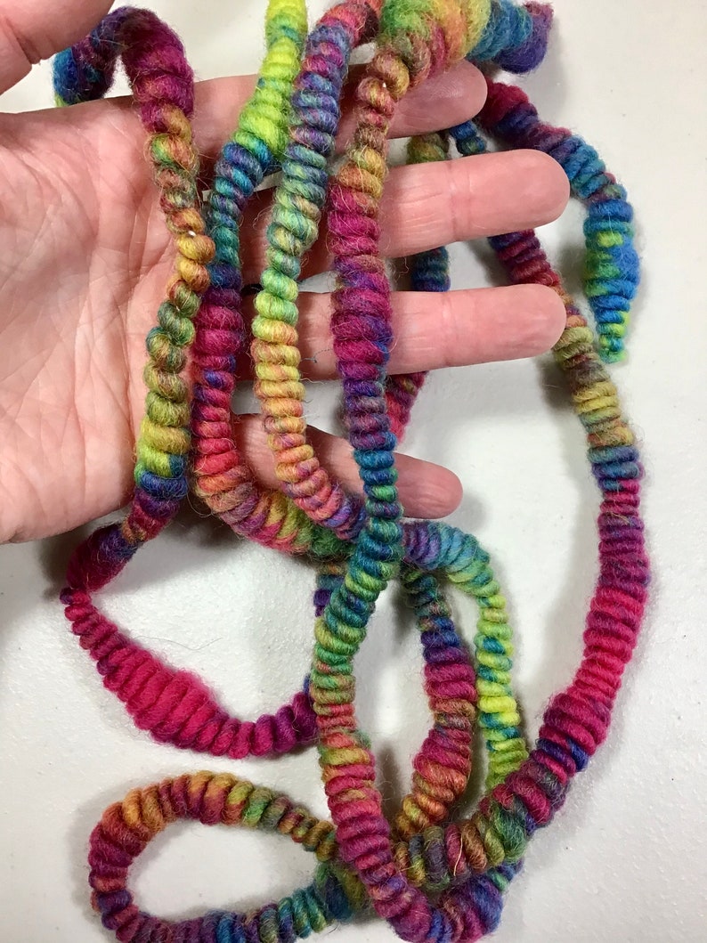 6 foot Art Yarn Remnant Coil Merino Wool Rainbow Free Shipping Etsy