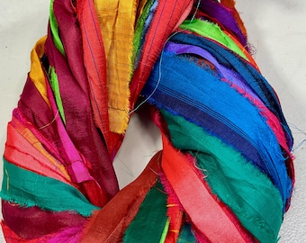 Good Quality 768 Sari Ribbon Multicolored Jewelry Tassel Craft  Dreamcatcher Boho Junk Journal Fall Color Weave Fiber Art