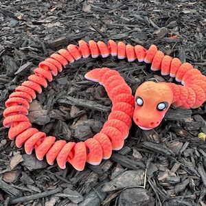 Large Snake Articulated 3D Print Reptile Birthday Gift Screen Free Travel Sensory Toy Calm Corner Teacher Tool Fidget Gift Under Twenty