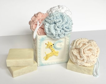 Super Soft 100% Cotton Handmade Baby Bath Pouf